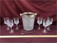 Crystal Glass Bucket And Goblets