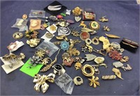 Tray Lot Of Vintage Pins