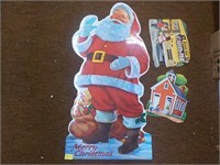 cardboard Santa and School decorations