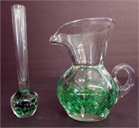 Erickson Bud Vase & Art Glass Pitcher