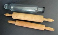 Glass and Wooden Rolling Pins
