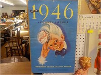 1946 Coca-Cola calendar 13 x 21"