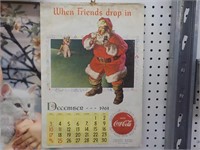 1962 Coca-Cola calendar 12 x 17"