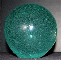 Green Crystal Ball / Paper Weight about 4 3/4"