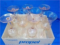 pink depression stemware