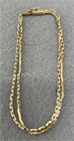 14K Gold Double Strand Bracelet, Sz 7in, 6.1g