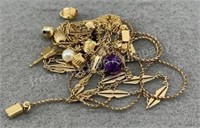 14K Gold Tangled Necklaces, 6.4g