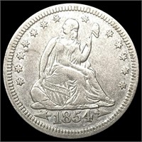 1854 Arrows Seated Liberty Quarter CLOSELY UNC