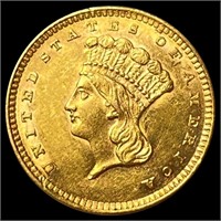 1857 Ty 3 Rare Gold Dollar UNCIRCULATED