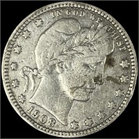 1908-S Barber Quarter ABOUT UNCIRCULATED