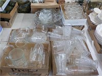 large lot clear glassware