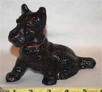 Vtg Large 6"L LE Smith Black Glass Scottie Dog