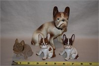 (4) Vtg Dog figures w/ Westmoreland Bulldog