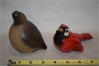 Goebel Porcelain Red Bird & Vintage Quail