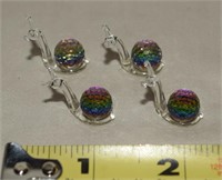 (4) Vintage Faceted Crystal Mini Snail Figurines