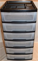 6-drawer wheeled storage cabinet w/ organizer top