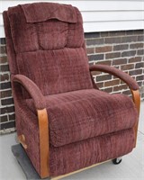 La-Z-Boy Vintage Red Striped Rocker Recliner Chair