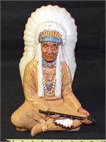 Vintage Chalkware Native American Chief 13" tall
