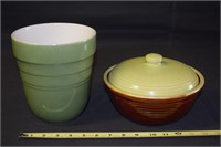 Western Stoneware Lidded Crock Bowl + Contempo