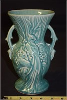 McCoy USA Pottery Green Lovebirds 8" Vase
