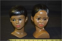 Vintage Marwal Japan Boy & Girl Bust Figures
