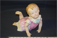 Vtg Large 12" Long Porcelain Piano Baby Figure