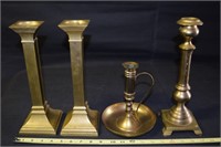 (4) Vintage Brass Candlesticks / Holders