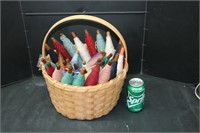Basket Full of Antique Spools w/ Thread/Yarn