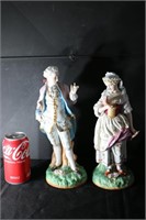 Large Colonial Couple Statues Figurines