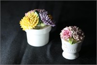 2 Crown Staffordshire Porcelain Floral PIeces