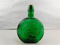Vintage Green Glass Abraham Lincoln Bottle