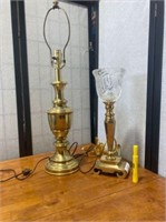 (2) Brass Toned Lamps