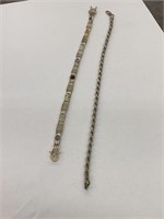 2 cnt Sterling Silver Bracelets - both marked 925