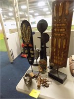 African art wood and ceramic