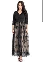 Plus Suize Mesh Floral Sequin Maxi Dress