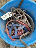 Tub of halters & lead ropes