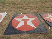 (2) Plastic Texaco sign faces, 6’, one with damage
