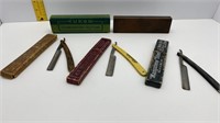 3 VINTAGE STRAIGHT RAZORS & YUKON OILSTONE