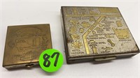 BRASS LAS VEGAS BILL & COINS & MONTANA PILL BOXES