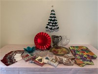 Crochet Christmas Tree, Holiday Napkins, Bowls +