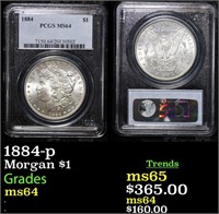 PCGS 1884-p Morgan Dollar $1 Graded ms64 By PCGS