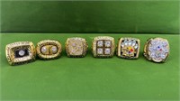 1 THROUGH 6 PITTSBURG STEELERS FAUX CHAMP RINGS