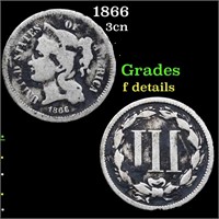1866 Three Cent Copper Nickel 3cn Grades f details