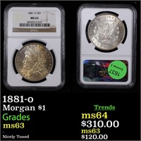 NGC 1881-o Morgan Dollar $1 Graded ms63 By NGC