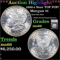 ***Auction Highlight*** 1886-s Morgan Dollar Near
