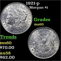1921-p Morgan Dollar $1 Grades BU