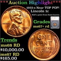 ***Auction Highlight*** 1955-s Lincoln Cent Near T