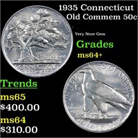 1935 Connecticut Old Commem Half Dollar 50c Grades