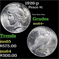 1926-p Peace Dollar $1 Grades Choice+ Unc