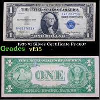 1935 $1 Silver Certificate Fr-1607 Grades vf++